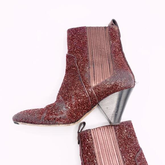 Veronica Beard Bennett Crushed Glitter Booties Size 38